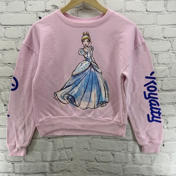 Disney Tops - Disney Sweatshirt Womens‎ Sz XS Cinderella Princess Royalty Pink